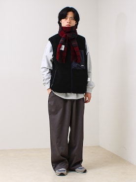 「アイテム（ダウンベスト）」を使った、reさん（メンズ・173cm）の冬コーディネート