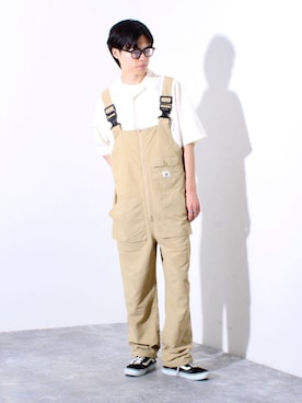 「アイテム（サロペット/オーバーオール）」を使った、reさん（メンズ・173cm）の夏コーディネート