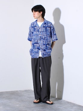 「GLOSTER（グロスター）のアイテム」を使った、reさん（メンズ・173cm）の夏コーディネート