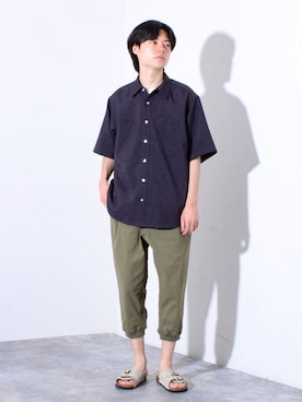 「GLOSTER（グロスター）のアイテム」を使った、reさん（メンズ・173cm）の夏コーディネート