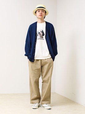 「GLOSTER（グロスター）のアイテム（トップス）」を使った、reさん（メンズ・173cm）の春コーディネート