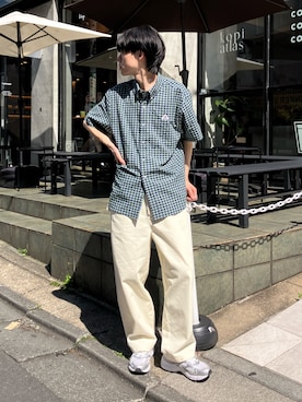 「GLOSTER（グロスター）のアイテム」を使った、reさん（メンズ・173cm）の夏コーディネート
