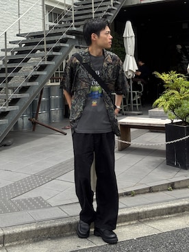 「GLOSTER（グロスター）のアイテム（トップス）」を使った、reさん（メンズ・173cm）の夏コーディネート
