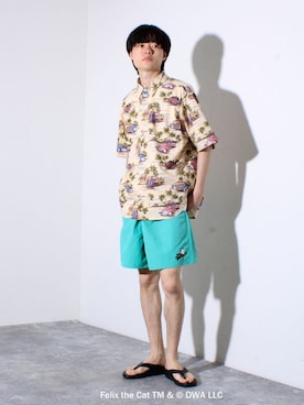 「GLOSTER（グロスター）のアイテム」を使った、reさん（メンズ・173cm）の夏コーディネート