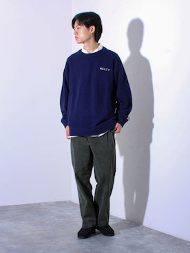 「アイテム（ニット/セーター）」を使った、reさん（メンズ・173cm）の夏コーディネート