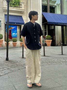 「GLOSTER（グロスター）のアイテム（トップス）」を使った、reさん（メンズ・173cm）の夏コーディネート