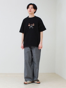 「GLOSTER（グロスター）のアイテム（トップス）」を使った、reさん（メンズ・173cm）の夏コーディネート