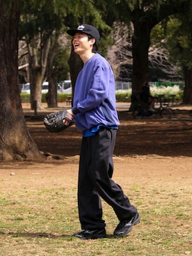 「GLOSTER（グロスター）のアイテム」を使った、reさん（メンズ・173cm）の春コーディネート