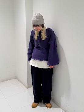 「OVERRIDE（オーバーライド）のアイテム」を使った、YUIさん（レディース・157cm）の冬コーディネート