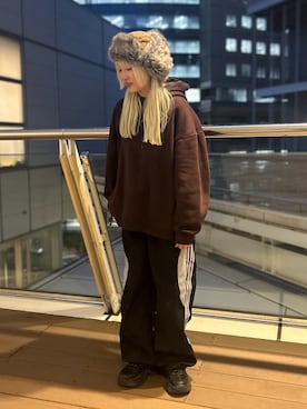 「防寒アイテム」｜YUIさん（レディース・157cm）の冬コーディネート