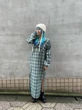 「Kaorinomori」｜「アイテム（ニットキャップ/ビーニー）」を使った、YUIさん（レディース・157cm）の秋コーディネート