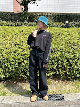 「KANGOL（カンゴール）のKANGOL BERMUDA CASUAL（ハット）」を使った、YUIさん（レディース・157cm）の春コーディネート
