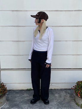 「OVERRIDE（オーバーライド）のアイテム」を使った、YUIさん（レディース・157cm）の春コーディネート