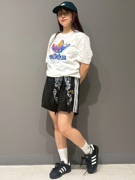 「アイテム（アクセサリー、グリーン系）」を使った、KMさん（レディース・153cm）の夏コーディネート