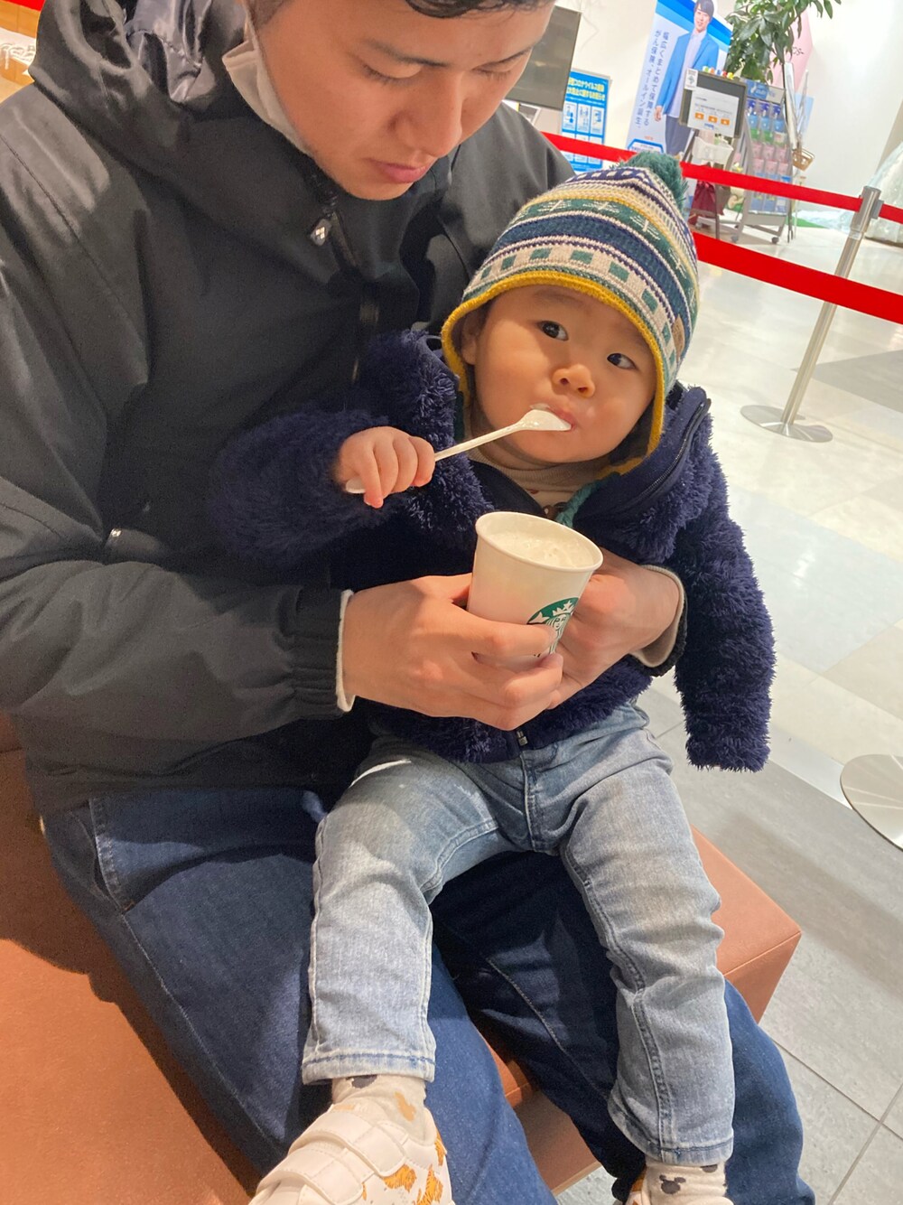「冬コーデ、男の子コーデ、ザノースフェイス、モンベル、オニツカタイガー」｜「THE NORTH FACEのアイテム（その他アウター、ブルー系）」を使った、asawearrrrさん（キッズ・100cm）の夏コーディネートの1枚目の写真