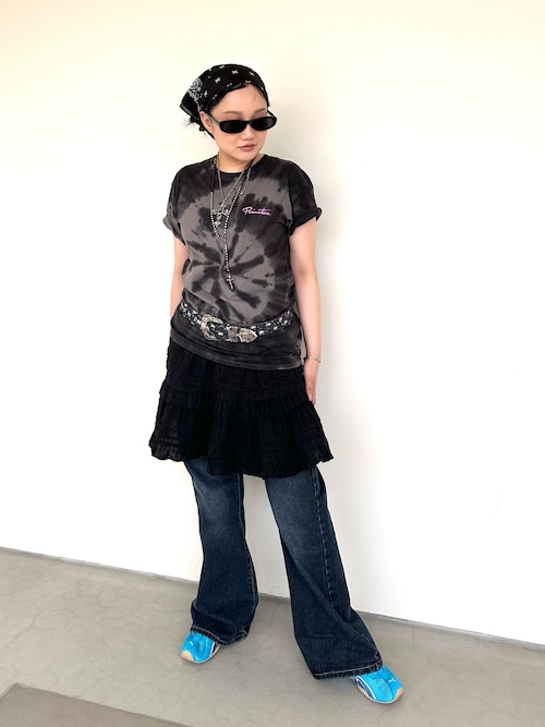 【25SS NEW】SPORTMAX_women / プリーツ入りローウエストパンツ ハイウエストSIDE BELT CUTデザインフレアデニムパンツ[品番