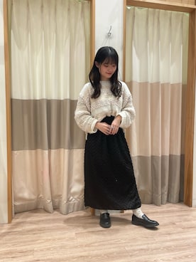 「Samansa Mos2 blue（サマンサモスモスブルー）のアイテム（ローファー）」を使った、takaさん（レディース・156cm）の秋コーディネート
