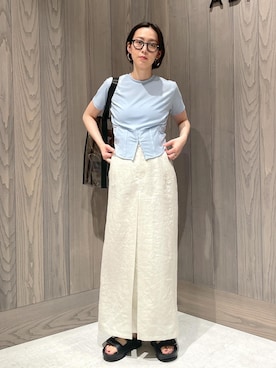 「サステナブル」｜「アイテム（トートバッグ）」を使った、yukiさん（レディース・165cm）の春コーディネート