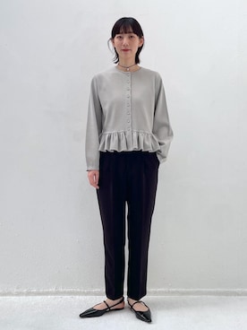 「セレモニーコーデ」｜「アイテム（スラックス）」を使った、yukiさん（レディース・165cm）の冬コーディネート