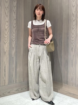 「ADAM ET ROPE'（アダムエロペ）のアイテム（タンクトップ）」を使った、yukiさん（レディース・165cm）の春コーディネート