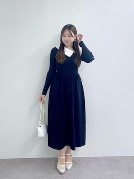 「アイテム（トートバッグ）」を使った、Rikoさん（レディース・158cm）の秋コーディネート