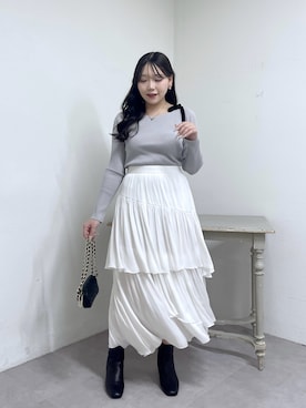 「アイテム（アクセサリー）」を使った、Rikoさん（レディース・158cm）の秋コーディネート