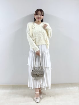 「スカートコーデ」｜「アイテム（ベスト）」を使った、Rikoさん（レディース・158cm）の秋コーディネート