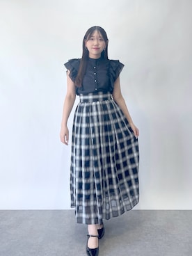 「ラッフルフリル」｜Rikoさん（レディース・158cm）の夏コーディネート