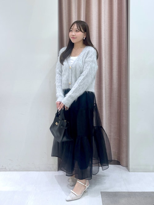 セール】ロングフェザークロップドカーディガン（カーディガン