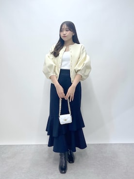 「アイテム（カーディガン/ボレロ）」を使った、Rikoさん（レディース・158cm）の夏コーディネート