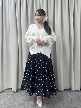 「ニットカーディガン」｜Rikoさん（レディース・158cm）の秋コーディネート