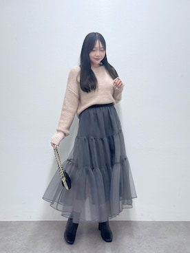 「ラメニット」｜Rikoさん（レディース・158cm）の秋コーディネート