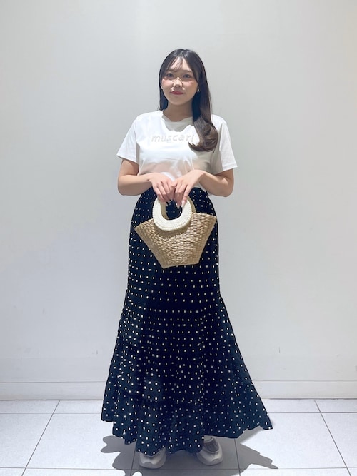 セール】【さらっとした着心地】ドット刺繍ティアードスカート