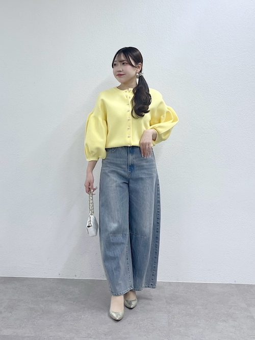 今すぐお届け！・名品】お袖ぽわんパールニットカーディガン
