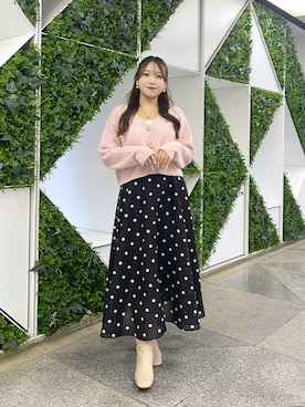 「ピンクニット」｜Rikoさん（レディース・158cm）の秋コーディネート