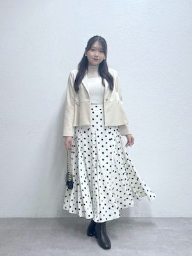 「アイテム（テーラードジャケット）」を使った、Rikoさん（レディース・158cm）の冬コーディネート