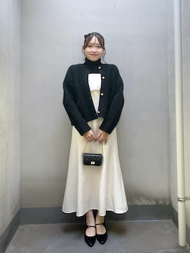 「アイテム（ノーカラージャケット）」を使った、Rikoさん（レディース・158cm）の秋コーディネート