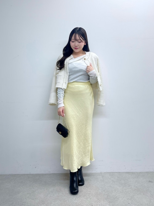 セール】きらきらサテンロングナロースカート（スカート）｜La