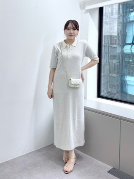 「ニットワンピース」｜Rikoさん（レディース・158cm）の春コーディネート