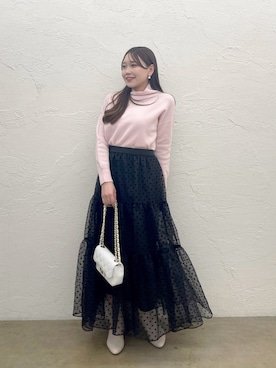 「ハイネックトップス」｜Rikoさん（レディース・158cm）の秋コーディネート