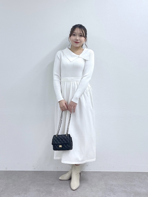 セール】【愛されワンピース】アシメカラーニットワンピース