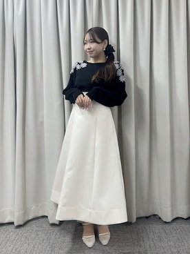 「黒ニット」｜Rikoさん（レディース・158cm）の秋コーディネート