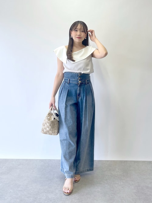 完売品La boutique BonBon ハイウエストバギーデニム La boutipue BonBon ハイウエストバギーデニムパンツ 38 - メルカリ