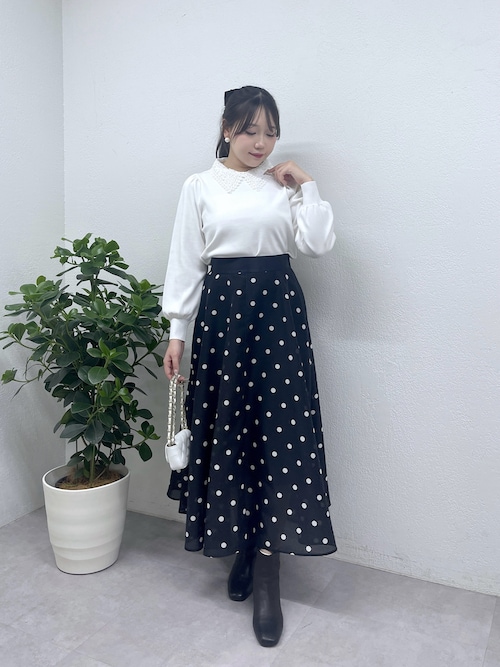 セール】【名品・最強着映え】ドットオーガンサーキュラースカート