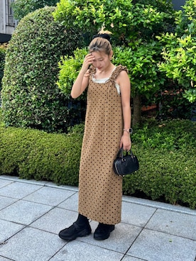 「ドットワンピ」｜rinrinさん（レディース・157cm）の夏コーディネート