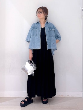 「GLOBAL WORK（グローバルワーク）のアイテム（ワンピース/ドレス）」を使った、asamiさん（レディース・161cm）の夏コーディネート