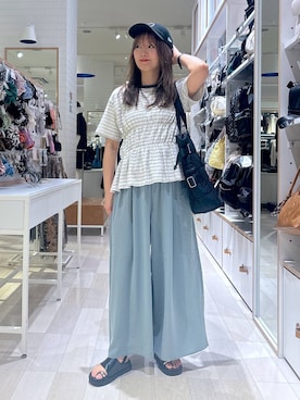 「GLOBAL WORK（グローバルワーク）のアイテム（キャップ）」を使った、asamiさん（レディース・161cm）の夏コーディネート