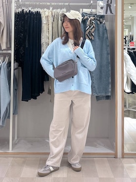 「ハグミーニット_GLOBALWORK」｜「アイテム（キャップ）」を使った、asamiさん（レディース・161cm）の秋コーディネート