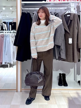 「GLOBAL WORK（グローバルワーク）のアイテム（パンツ）」を使った、asamiさん（レディース・161cm）の冬コーディネート