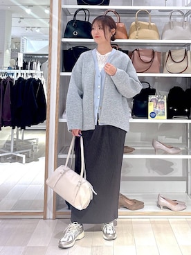 「GLOBAL WORK（グローバルワーク）のダンボールノーカラージャケット/579497（ブルゾン、グレー系）」を使った、asamiさん（レディース）の春コーディネート